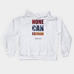 Biblical Threads - None Can Fathom - V2 (Dark Design) Christian Kids Hoodie